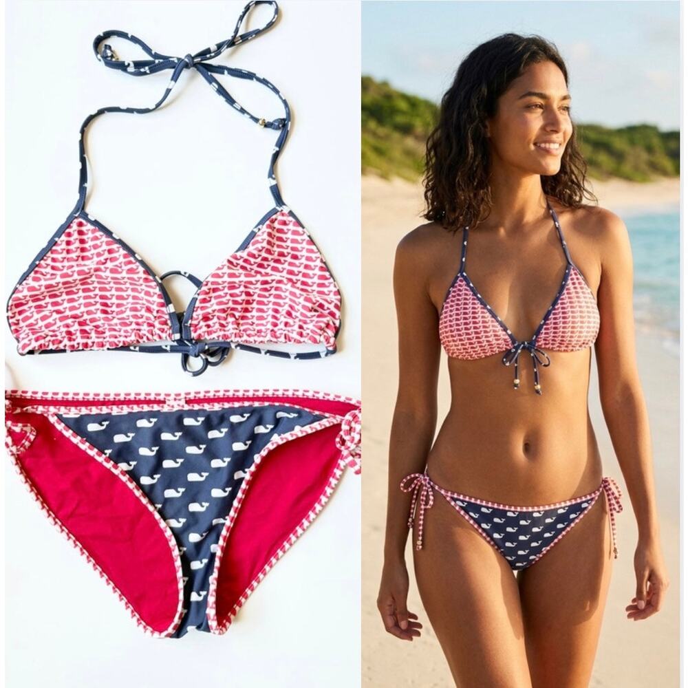 Vineyard Vines Whale Print String Bikini Set